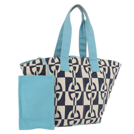 HERMES Panier Plage PM Tote Bag Canvas Navy Auth 172409