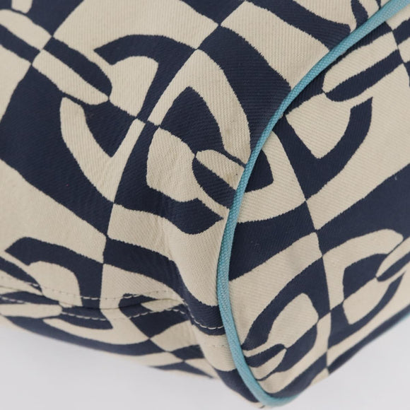 HERMES Panier Plage PM Einkaufstasche Canvas Navy Auth 172409