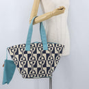 HERMES Panier Plage PM Einkaufstasche Canvas Navy Auth 172409-22