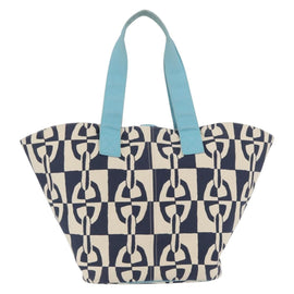 HERMES Panier Plage PM Tote Bag Canvas Navy Auth 172409 - 0