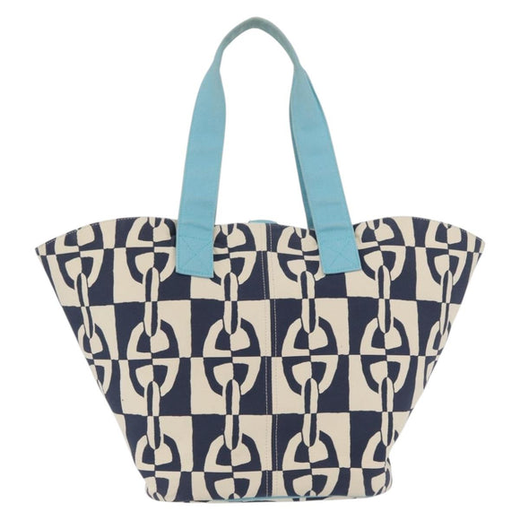 HERMES Panier Plage PM Einkaufstasche Canvas Navy Auth 172409