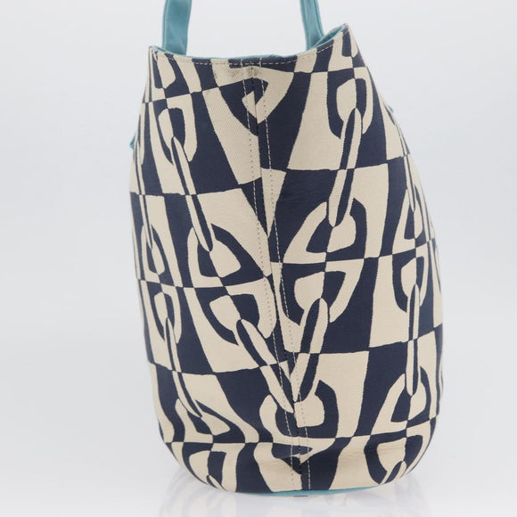 HERMES Panier Plage PM Einkaufstasche Canvas Navy Auth 172409