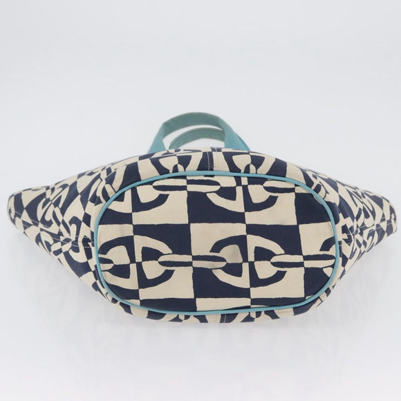 HERMES Panier Plage PM Einkaufstasche Canvas Navy Auth 172409