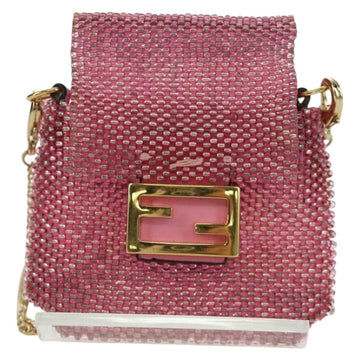 FENDI Beads Pico Bucket Necklace metal Pink Auth 172421M - 0