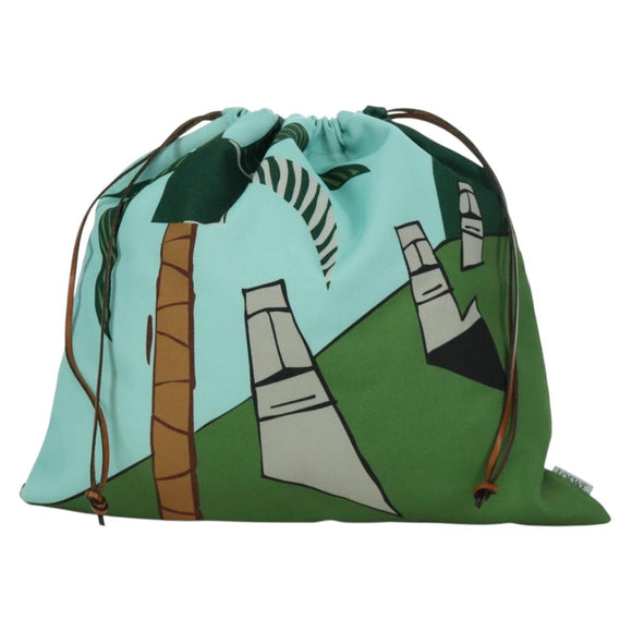 LOEWE Drawstring Ken Price Collaboration Pouch Canvas Light Blue Auth 172426V