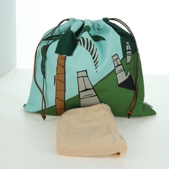 LOEWE Drawstring Ken Price Collaboration Pouch Canvas Light Blue Auth 172426V