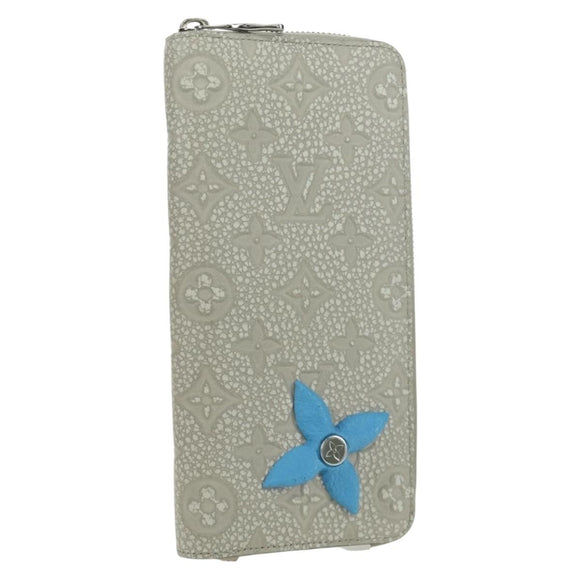 LOUIS VUITTON Taurillon Climbing Zippy Wallet Vertical Ivory M81573 Auth 172432SAM