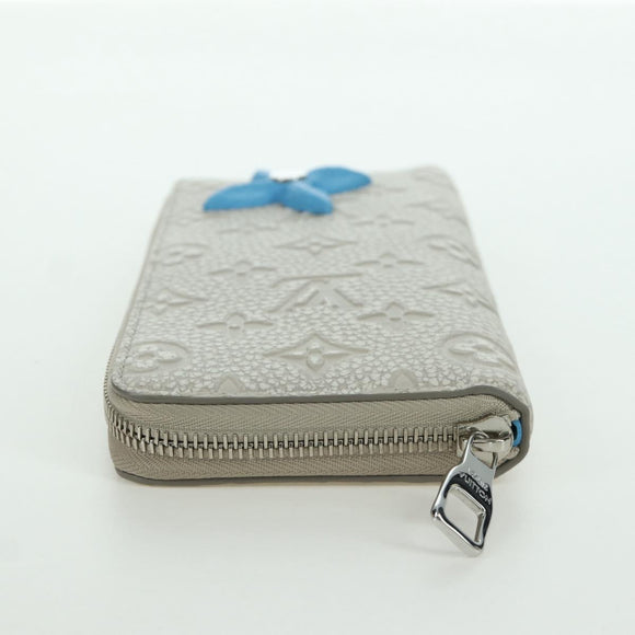LOUIS VUITTON Taurillon Climbing Zippy Wallet Vertical Ivory M81573 Auth 172432SAM