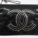 CHANEL COCO Mark Chain Shoulder Bag Patent Black Silver CC Auth 172433SAV-19