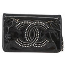 CHANEL COCO Mark Chain Shoulder Bag Patent Black Silver CC Auth 172433SAV-13