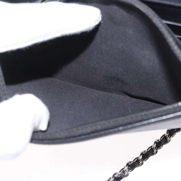 CHANEL COCO Mark Chain Shoulder Bag Patent Black Silver CC Auth 172433SAV