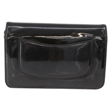 CHANEL COCO Mark Chain Shoulder Bag Patent Black Silver CC Auth 172433SAV - 0