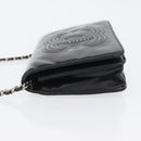 CHANEL COCO Mark Chain Shoulder Bag Patent Black Silver CC Auth 172433SAV-4