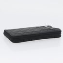 CHANEL Matelasse Cambon Line Long Wallet Leather Black Silver CC Auth 172434SAV-5