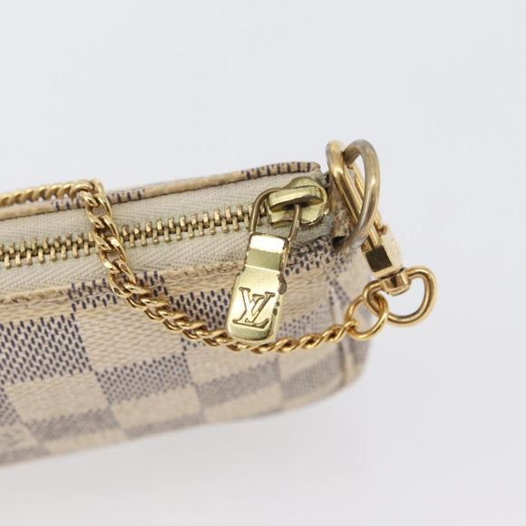 LOUIS VUITTON Damier Azur Mini Pochette Accessoires Pouch N63005 LV Auth 172435V