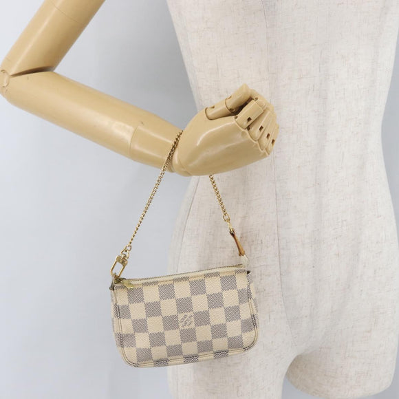 LOUIS VUITTON Damier Azur Mini Pochette Accessoires Pouch N63005 LV Auth 172435V