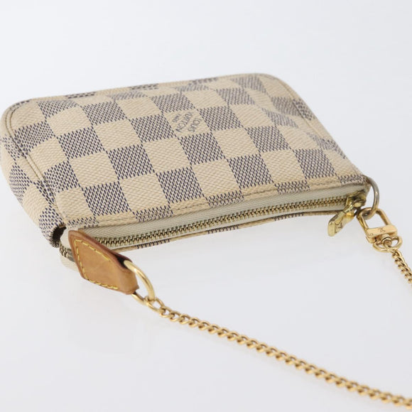 LOUIS VUITTON Damier Azur Mini Pochette Accessoires Pouch N63005 LV Auth 172435V