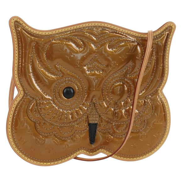 LOUIS VUITTON Vernis Comte De Feu Pochette Owl Bag Bronze M92268 Auth 172440V