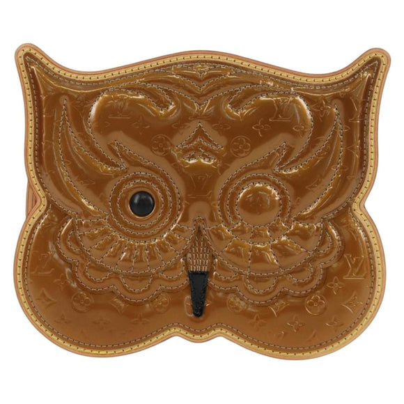 LOUIS VUITTON Vernis Comte De Feu Pochette Owl Bag Bronze M92268 Auth 172440V