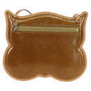 LOUIS VUITTON Vernis Comte De Feu Pochette Owl Bag Bronze M92268 Auth 172440V-2