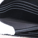 CHANEL 2.55 Long Wallet Croco Embossed Black Gold CC Auth 172450SAV-18