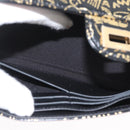CHANEL 2.55 Long Wallet Croco Embossed Black Gold CC Auth 172450SAV-19