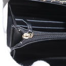 CHANEL 2.55 Long Wallet Croco Embossed Black Gold CC Auth 172450SAV-23