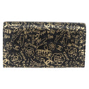 CHANEL 2.55 Long Wallet Croco Embossed Black Gold CC Auth 172450SAV-3