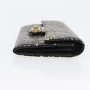 CHANEL 2.55 Long Wallet Croco Embossed Black Gold CC Auth 172450SAV-4