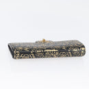 CHANEL 2.55 Long Wallet Croco Embossed Black Gold CC Auth 172450SAV-6