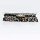 CHANEL 2.55 Long Wallet Croco Embossed Black Gold CC Auth 172450SAV-7