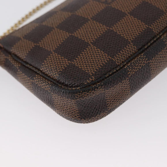 LOUIS VUITTON Damier Ebene T&B Mini Pochette Pouch N58011 Auth 172452A