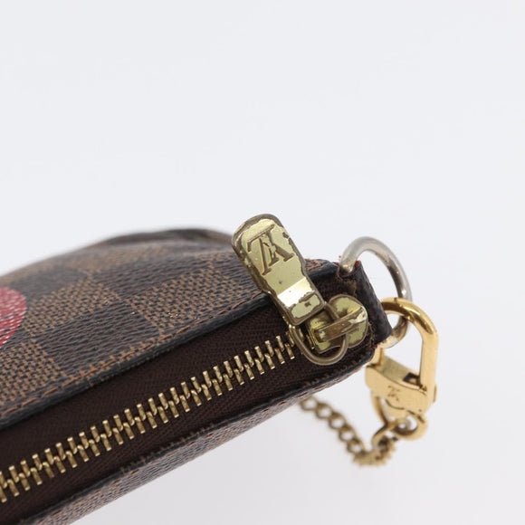LOUIS VUITTON Damier Ebene T&B Mini Pochette Pouch N58011 Auth 172452A