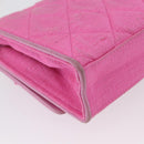 CHANEL Matelasse Chain Camelia Schoudertas Canvas Roze Goud CC Auth 172461V-17