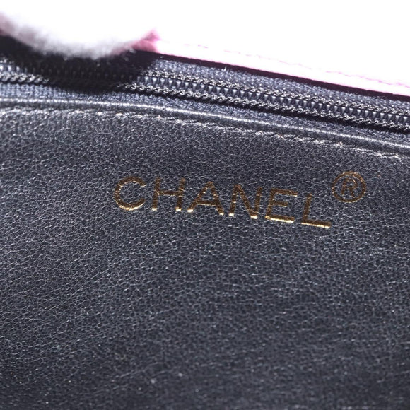 CHANEL Matelasse Chain Camelia Schoudertas Canvas Roze Goud CC Auth 172461V