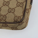 GUCCI GG Canvas Shoulder Bag Beige Silver 120975 Auth 172462-14