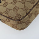 GUCCI GG Canvas Shoulder Bag Beige Silver 120975 Auth 172462-17