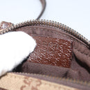 GUCCI GG Canvas Shoulder Bag Beige Silver 120975 Auth 172462-12