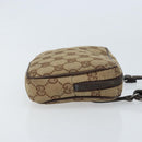 GUCCI GG Canvas Shoulder Bag Beige Silver 120975 Auth 172462-3
