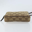 GUCCI GG Canvas Shoulder Bag Beige Silver 120975 Auth 172462-5