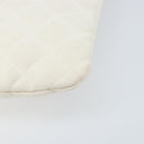 CHANEL Matelasse Clutch Bag Canvas White Silver CC Auth 172468V-16