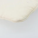 CHANEL Matelasse Clutch Bag Canvas White Silver CC Auth 172468V-14