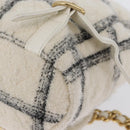 CHANEL Matelasse Chain Backpack Tweed White Gold CC Auth 172472SM-18