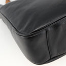 GUCCI Bamboo Hand Bag Leather 2way Black Gold 001 1705 1638 Auth 172475-9