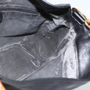 GUCCI Bamboo Hand Bag Leather 2way Black Gold 001 1705 1638 Auth 172475-20