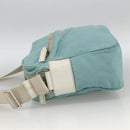 PRADA Shoulder Bag Nylon Light Blue Silver Auth 172476A-3