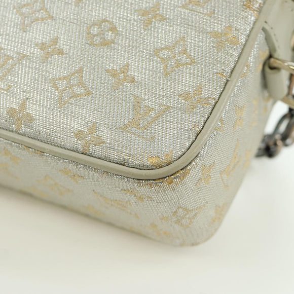LOUIS VUITTON Monogram Shine Chain McKenna Bag Silver M92362 LV Auth 172477A