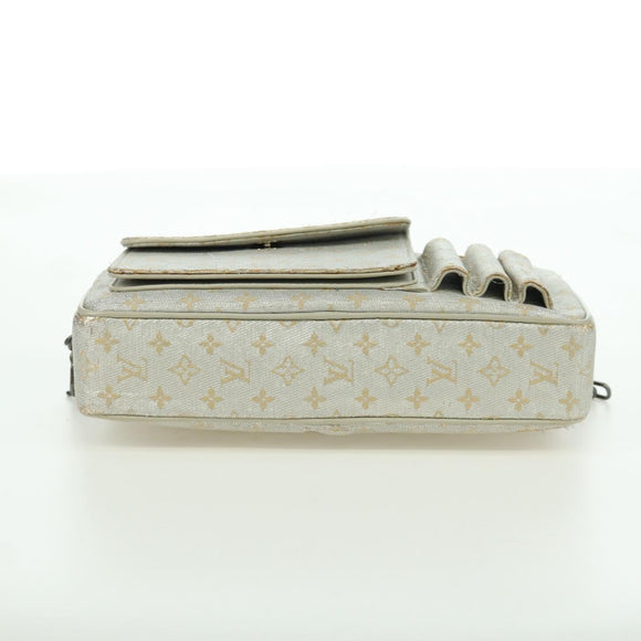 LOUIS VUITTON Monogram Shine Chain McKenna Bag Silver M92362 LV Auth 172477A