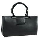 Salvatore Ferragamo Gancini Hand Bag Leather Black Silver Auth 172480V-1