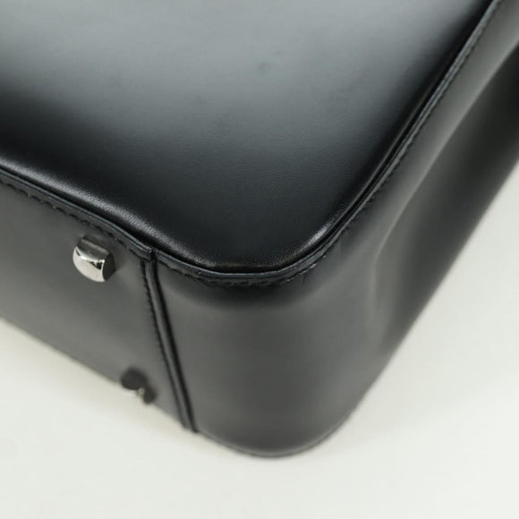 Salvatore Ferragamo Gancini Hand Bag Leather Black Silver Auth 172480V